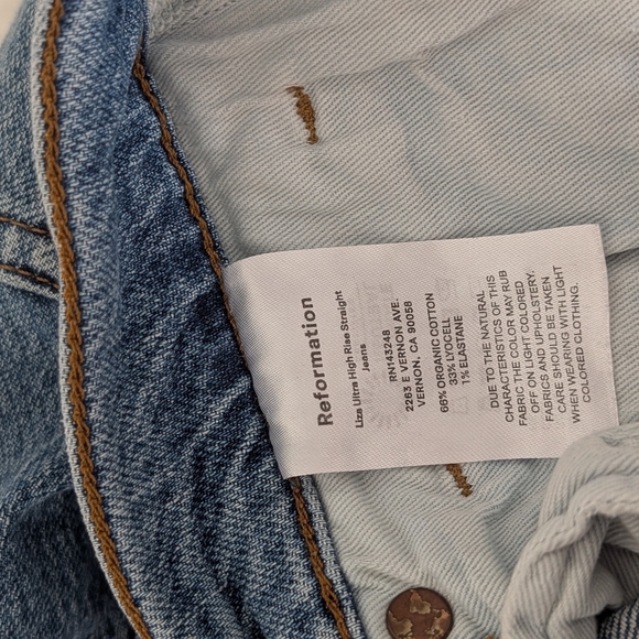Reformation Liza Ultra High Rise Straight Jeans in Malta Size 27 - Picture 4 of 13